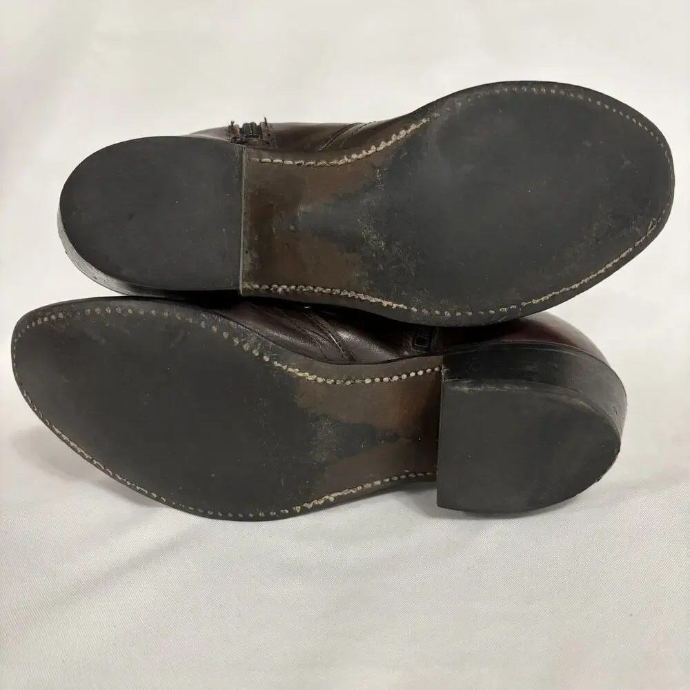 Vintage Wonder Walkers Mens 9.5 D Leather Western Boots USA Side Zip Oxblood